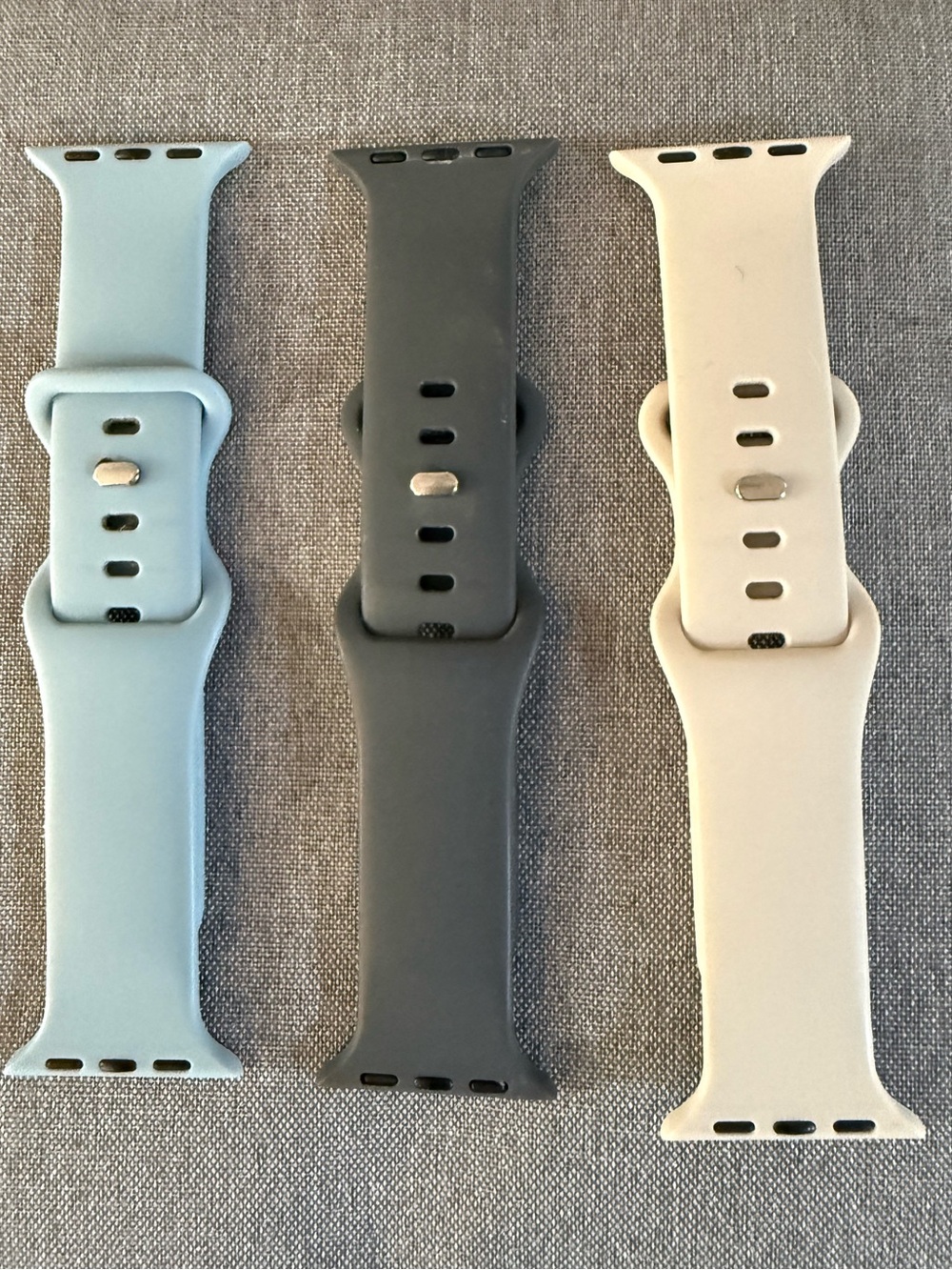 Watch Silicone Sport Bands - Blue, Gray, Cream (fits Apple 40-42mm)